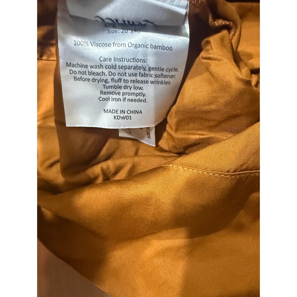 Quince Pillow Case Lot of 2 Viscose Bamboo Terracotta Orange King 20 x 40 B4-13 - Picture 4 of 7